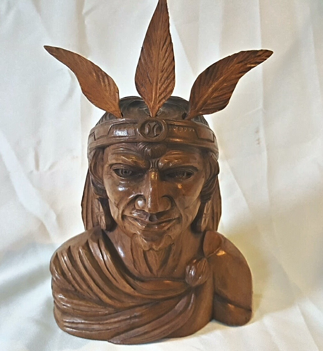 Carved native American sale head