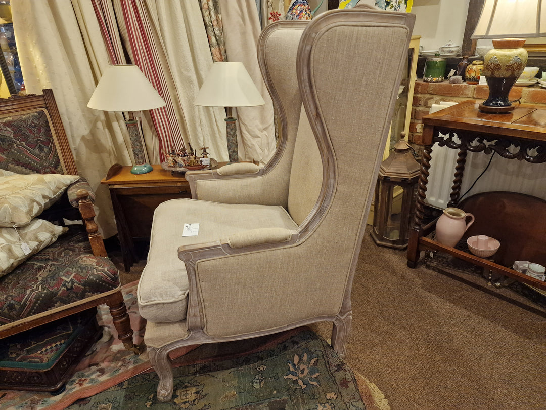 Elegant Hessian Covered Armchair (SA)