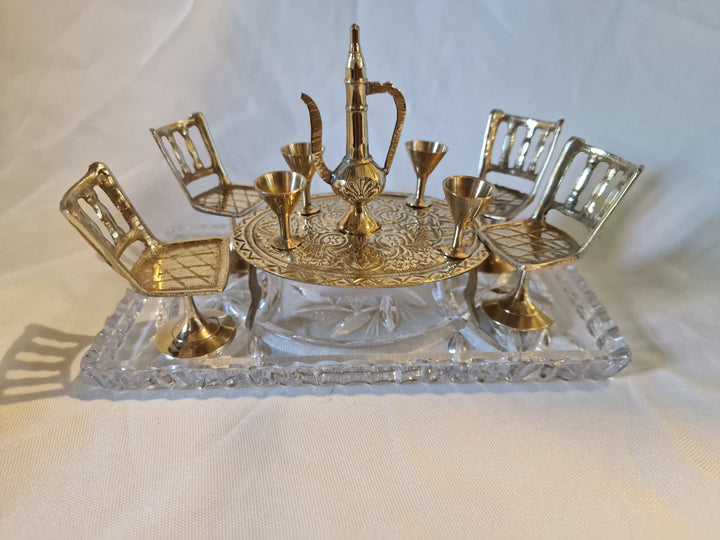 Brass Dolls House Dining Set