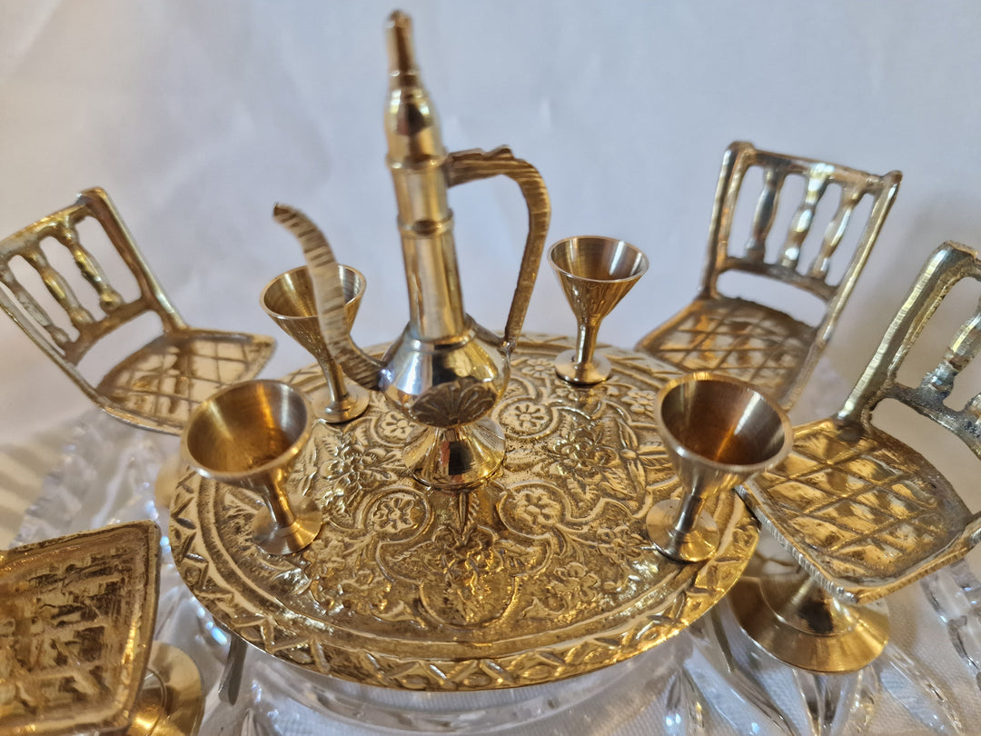 Brass Dolls House Dining Set