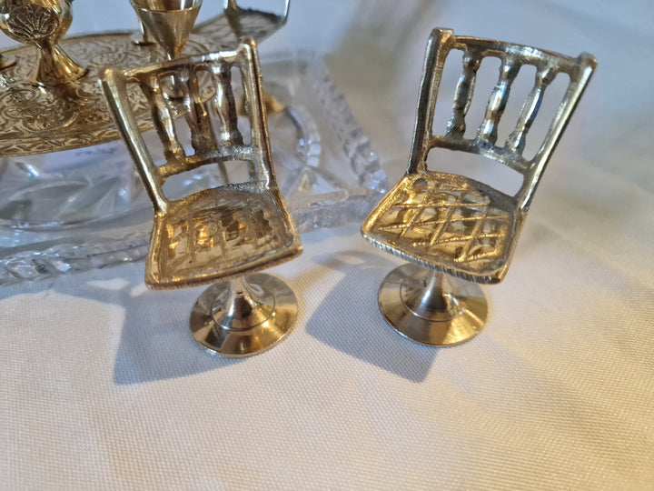 Brass Dolls House Dining Set