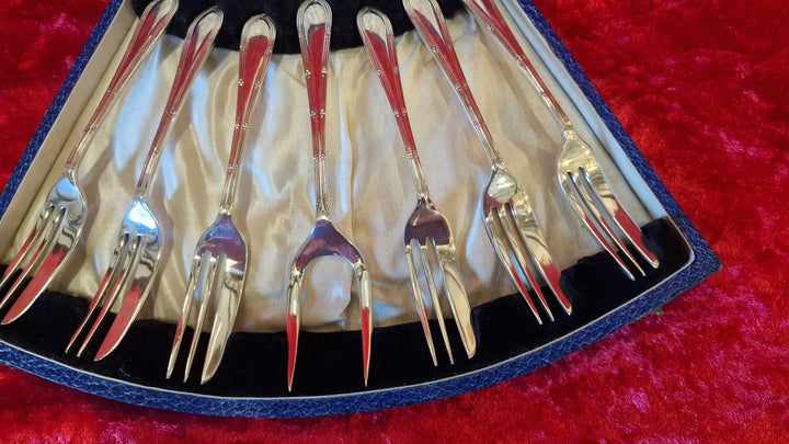 Art Deco EPNS Cake Fork Set