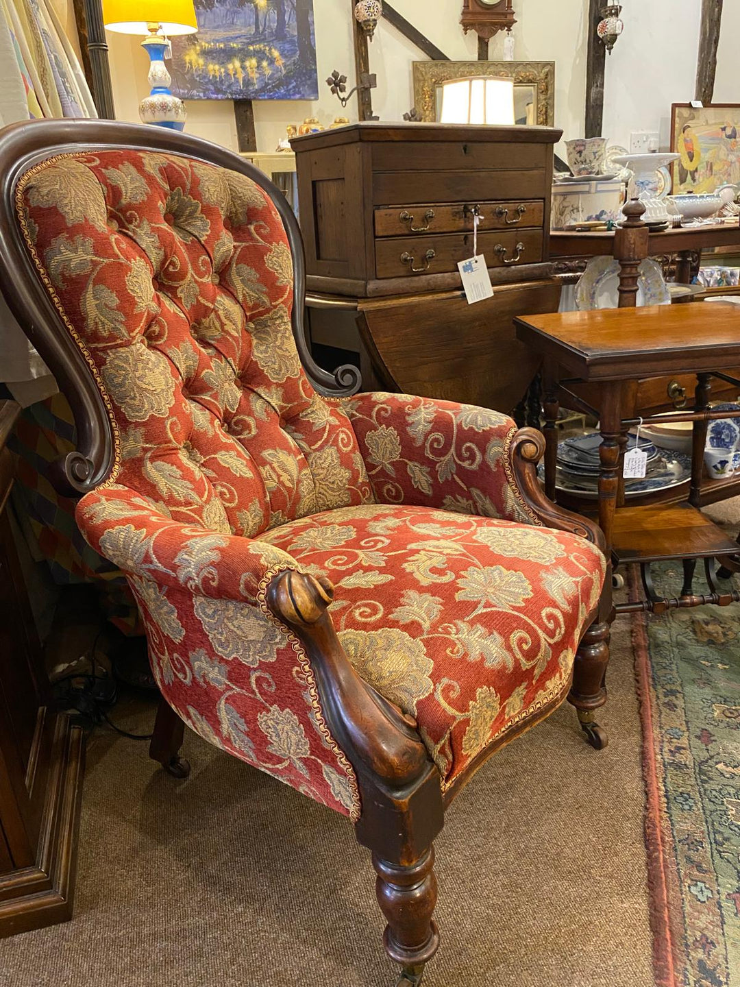 Victorian Mahogany Fireside Chair