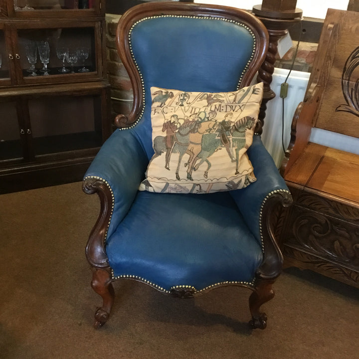 Victorian Show Frame Carved Fireside Chair